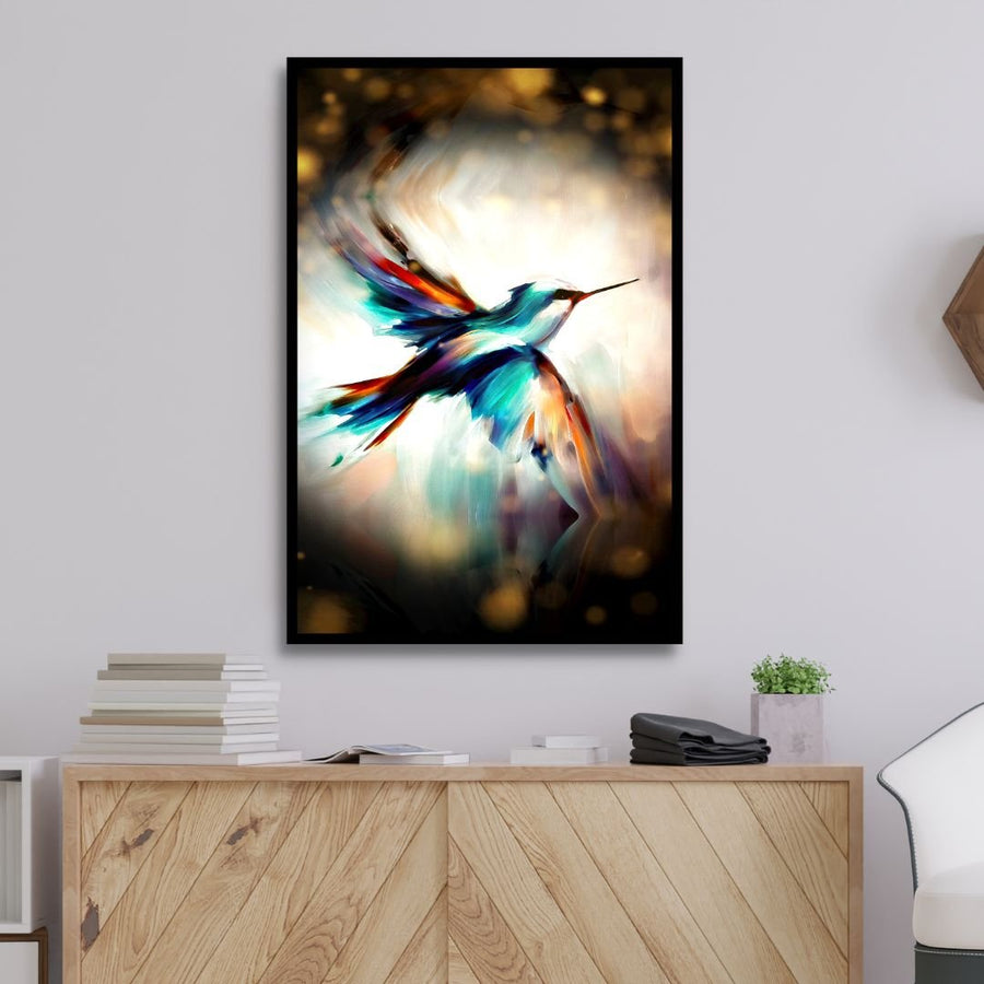 Flying Bird Abstract Canvas Wall Art - Designity Art