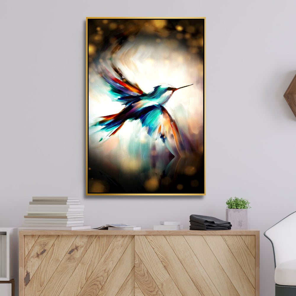 Flying Bird Abstract Canvas Wall Art - Designity Art
