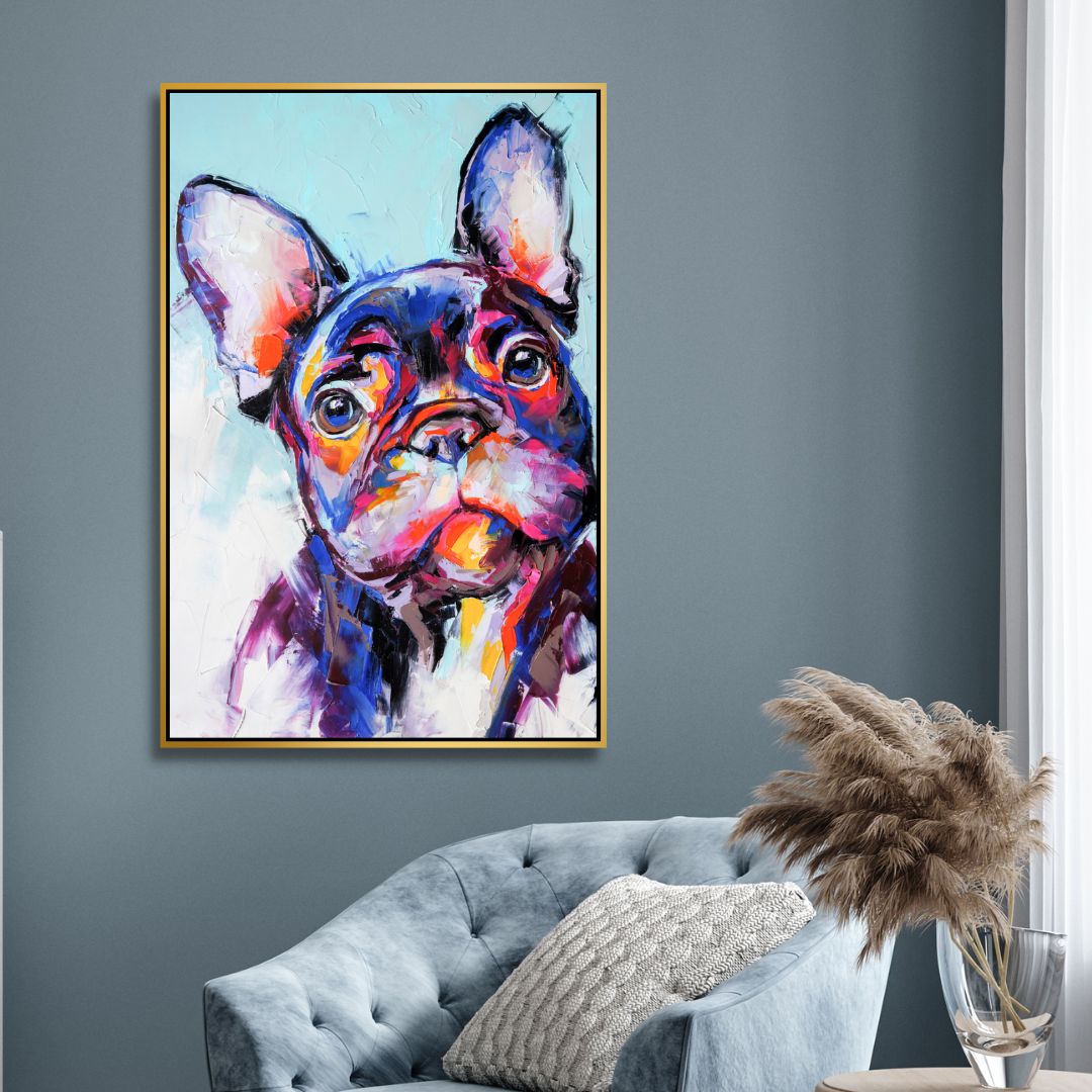 French Bulldog Portrait Abstract Art - Designity Art