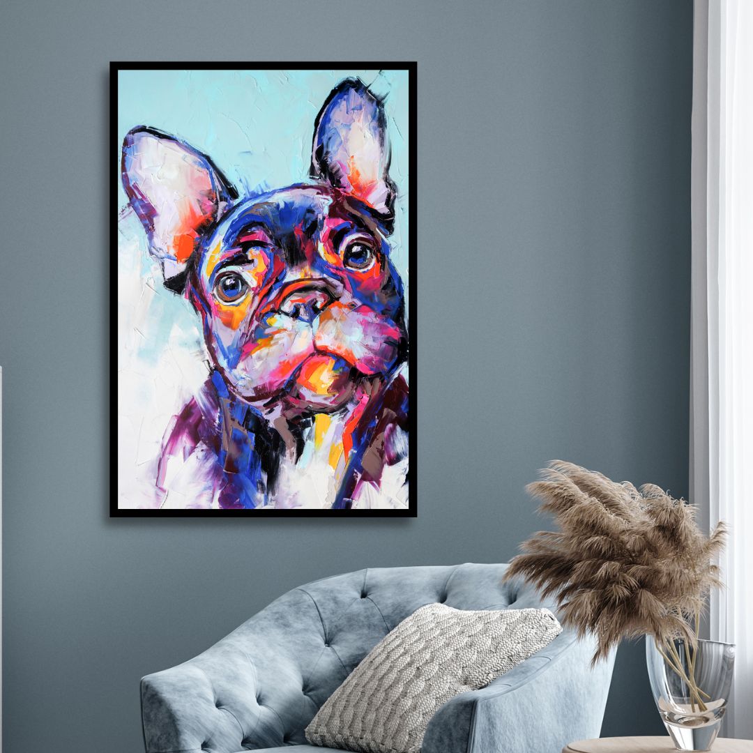 French Bulldog Portrait Abstract Art - Designity Art