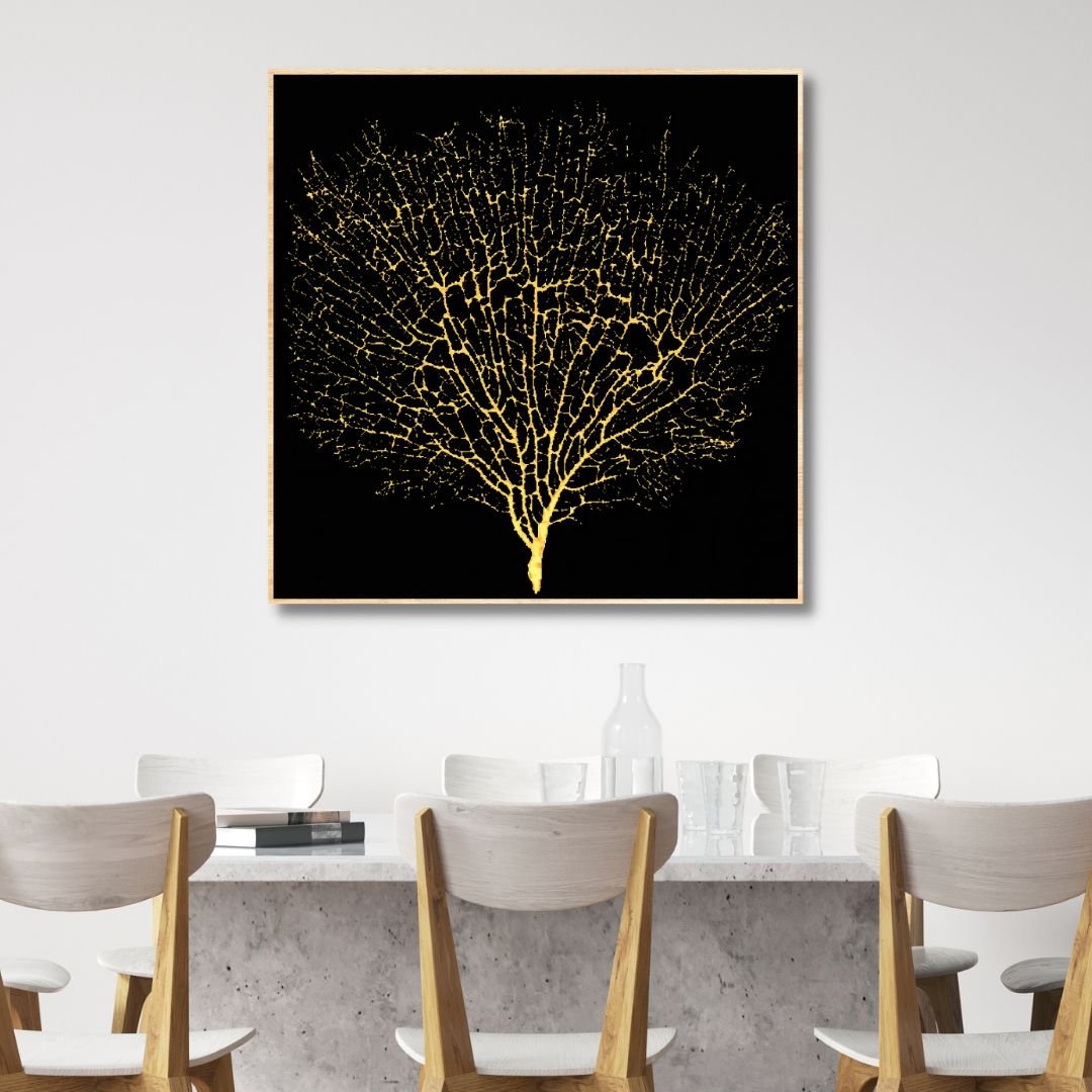Golden Tree Abstract Canvas Wall Art - Designity Art