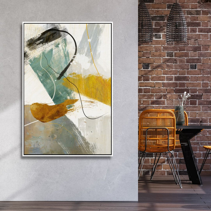 Green, Brown and Yellow Abstract Ink Art - Designity Art