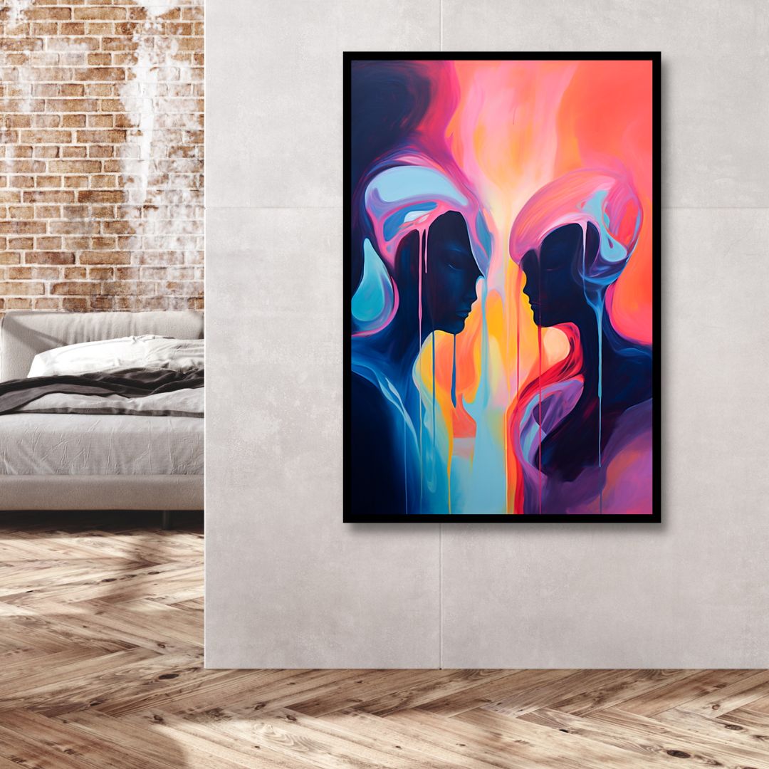 "Harmony in Shadows" Abstract Canvas Wall Art - Designity Art