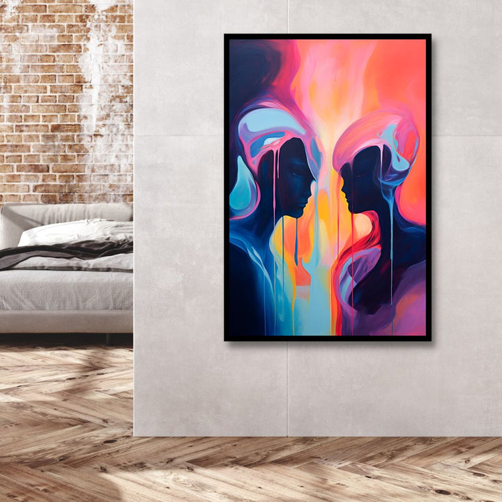 "Harmony in Shadows" Abstract Canvas Wall Art - Designity Art