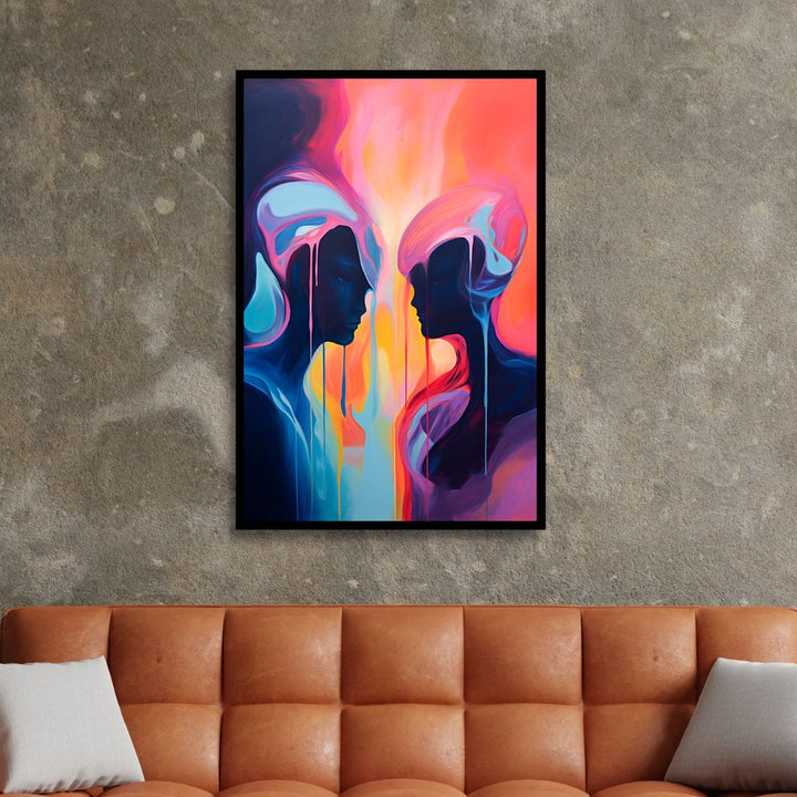 "Harmony in Shadows" Abstract Canvas Wall Art - Designity Art