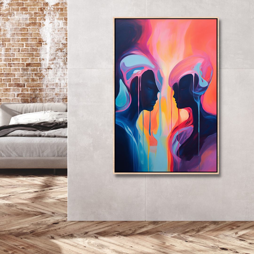 "Harmony in Shadows" Abstract Canvas Wall Art - Designity Art