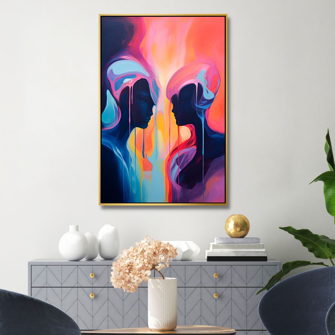 "Harmony in Shadows" Abstract Canvas Wall Art - Designity Art