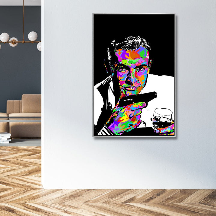 James Bond Portrait Canvas Wall Art - Designity Art