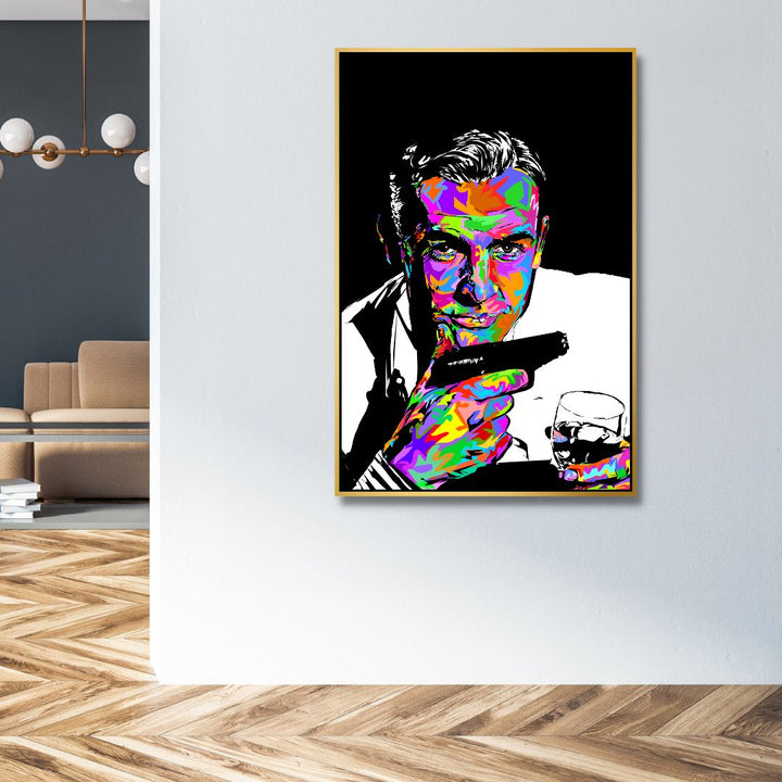 James Bond Portrait Canvas Wall Art - Designity Art