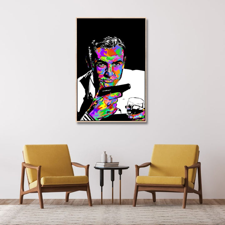 James Bond Portrait Canvas Wall Art - Designity Art
