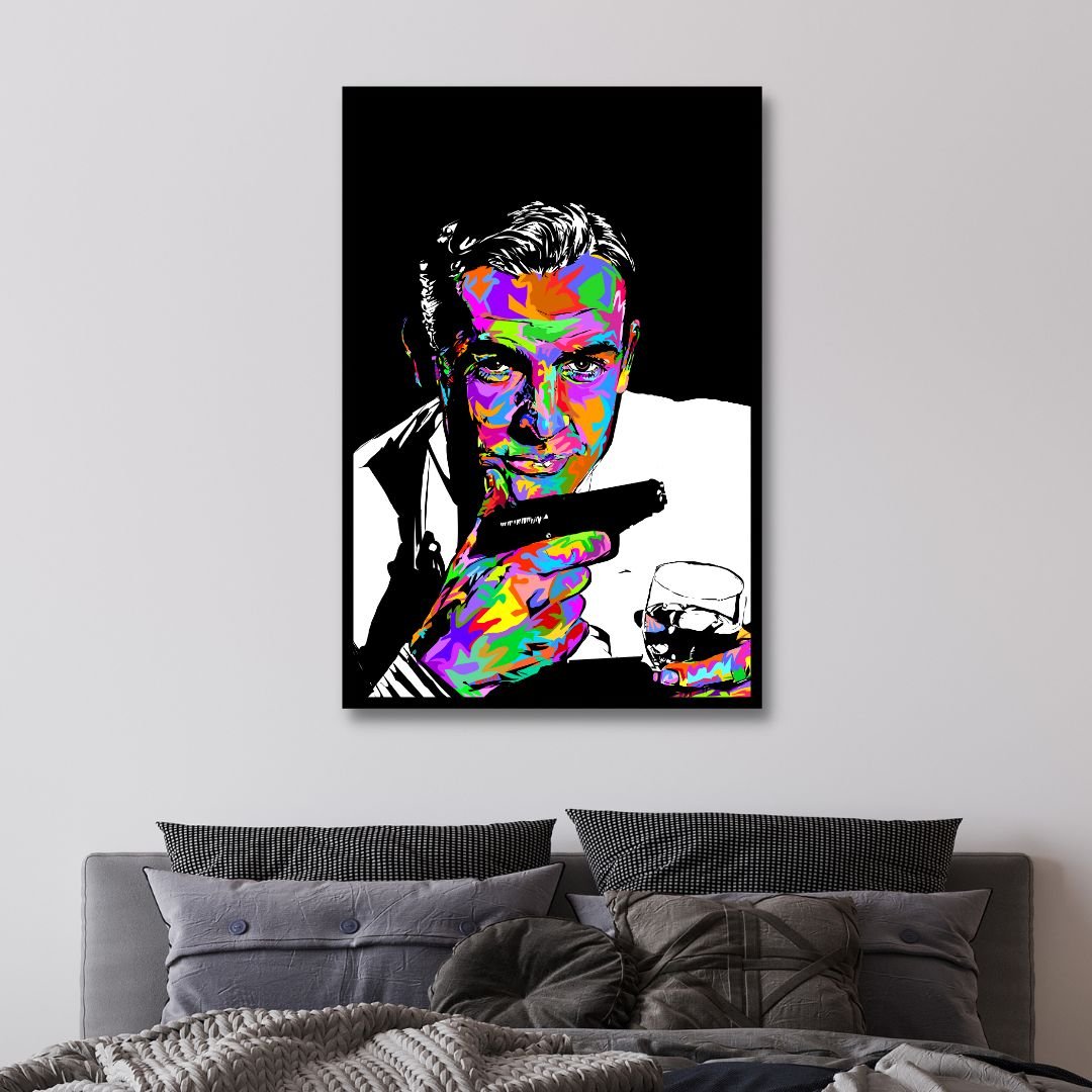 James Bond Portrait Canvas Wall Art - Designity Art