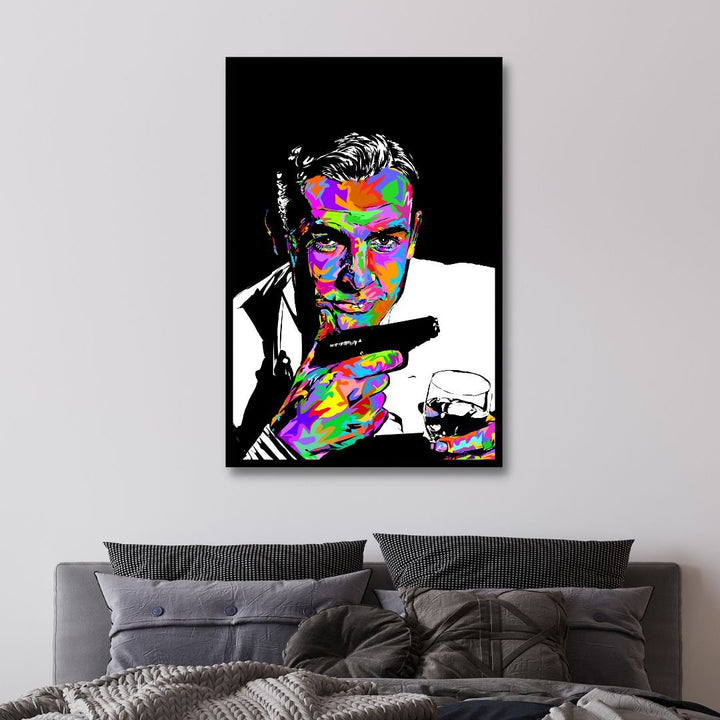 James Bond Portrait Canvas Wall Art - Designity Art