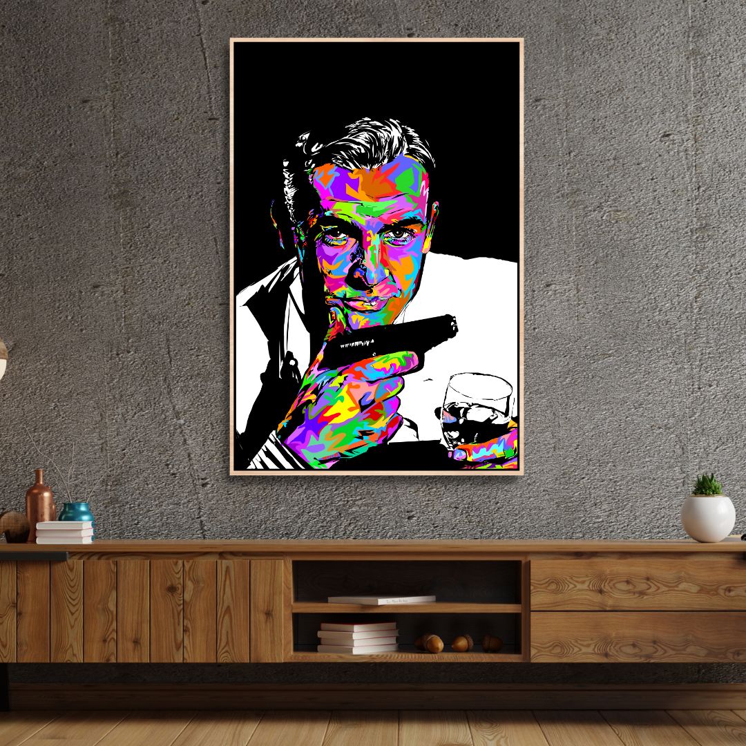 James Bond Portrait Canvas Wall Art - Designity Art