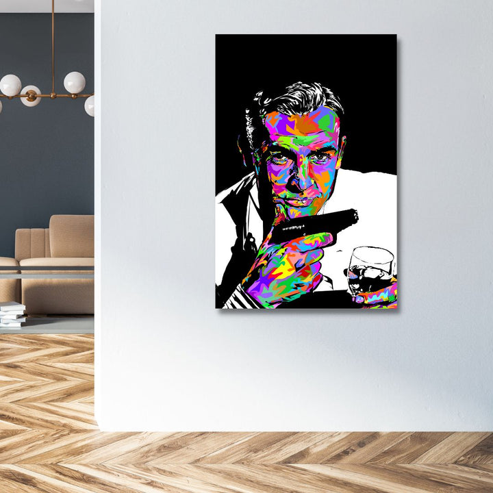 James Bond Portrait Canvas Wall Art - Designity Art