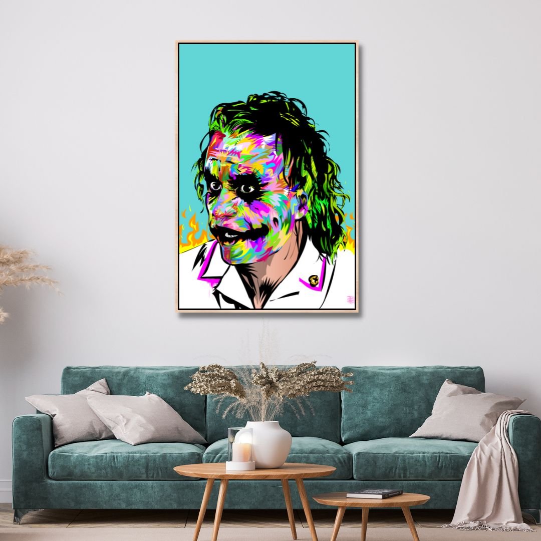 Joker Pop Art Canvas Wall Art - Designity Art