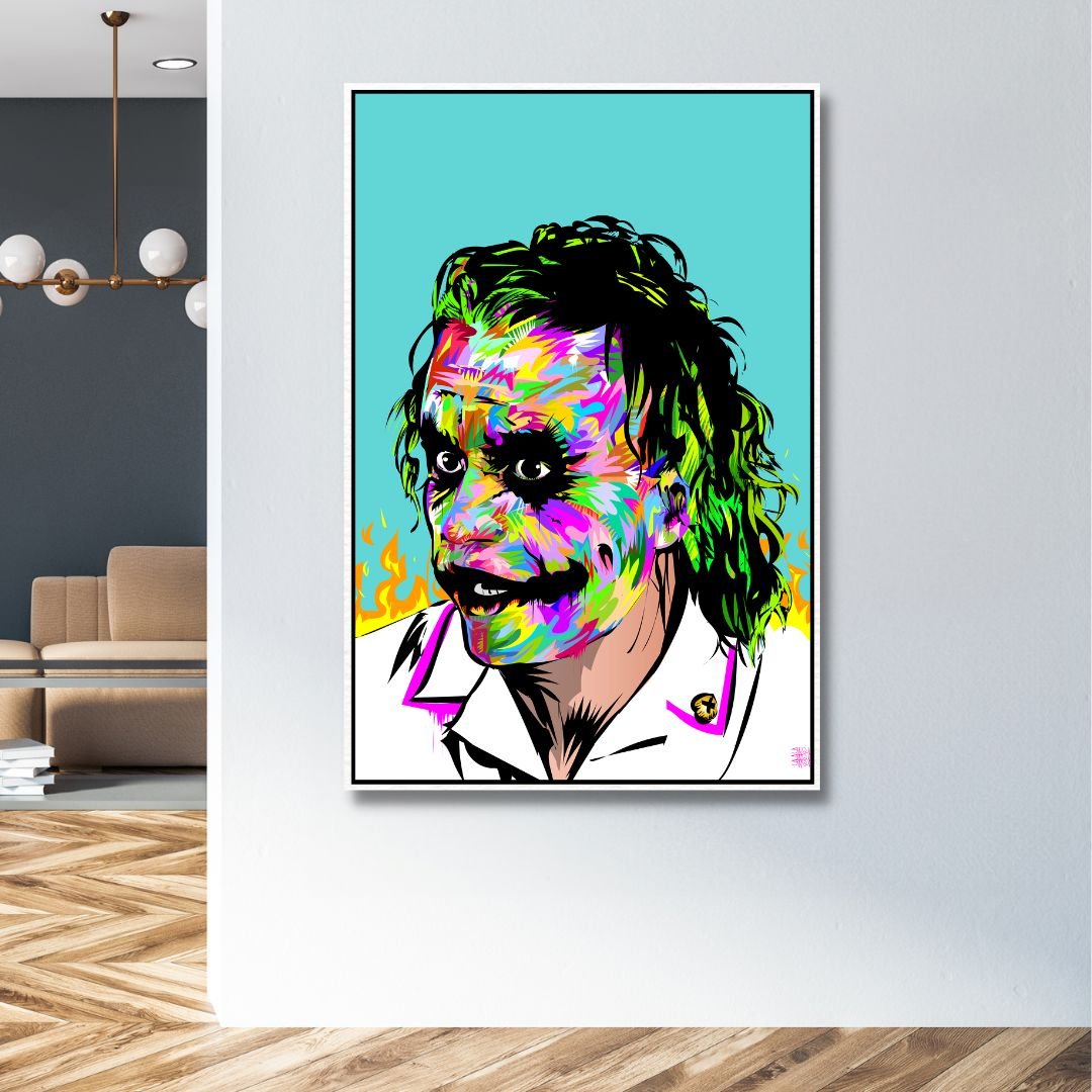 Joker Pop Art Canvas Wall Art - Designity Art