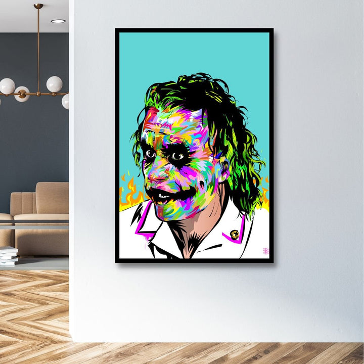 Joker Pop Art Canvas Wall Art - Designity Art