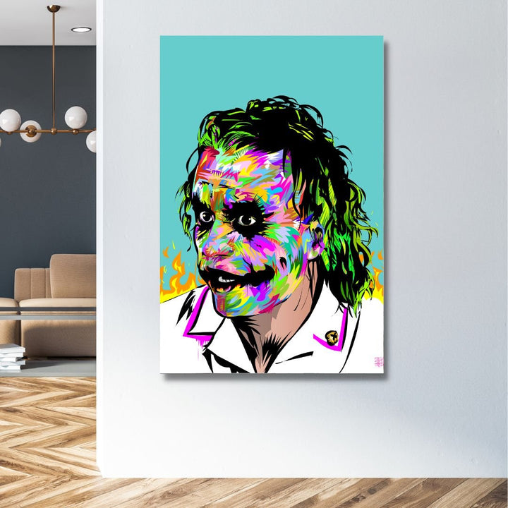 Joker Pop Art Canvas Wall Art - Designity Art