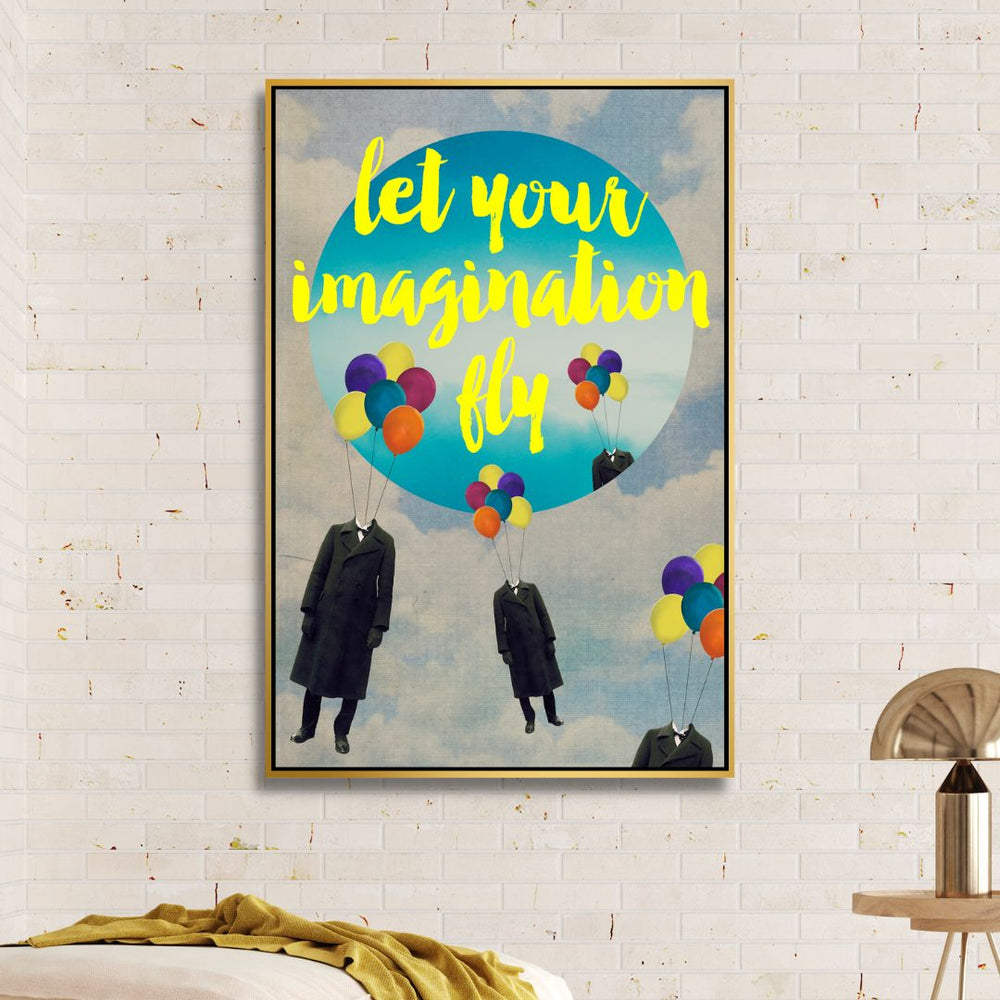 Let Your Imagination Fly Motivational Canvas Wall Art - Designity Art