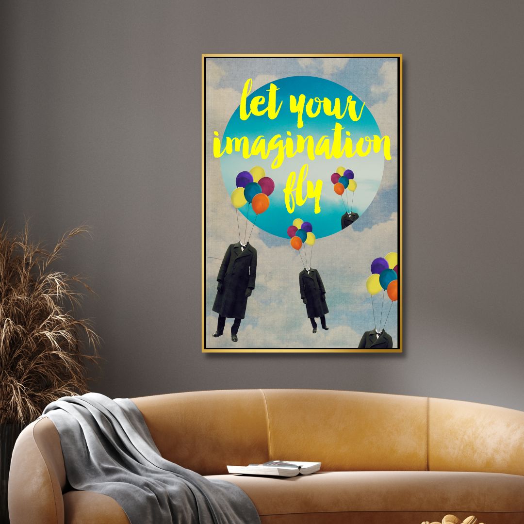 Let Your Imagination Fly Motivational Canvas Wall Art - Designity Art