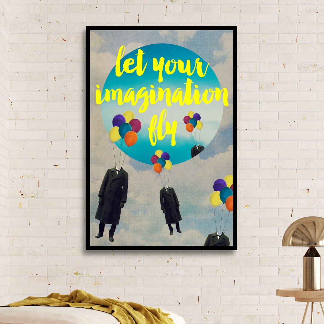 Let Your Imagination Fly Motivational Canvas Wall Art - Designity Art