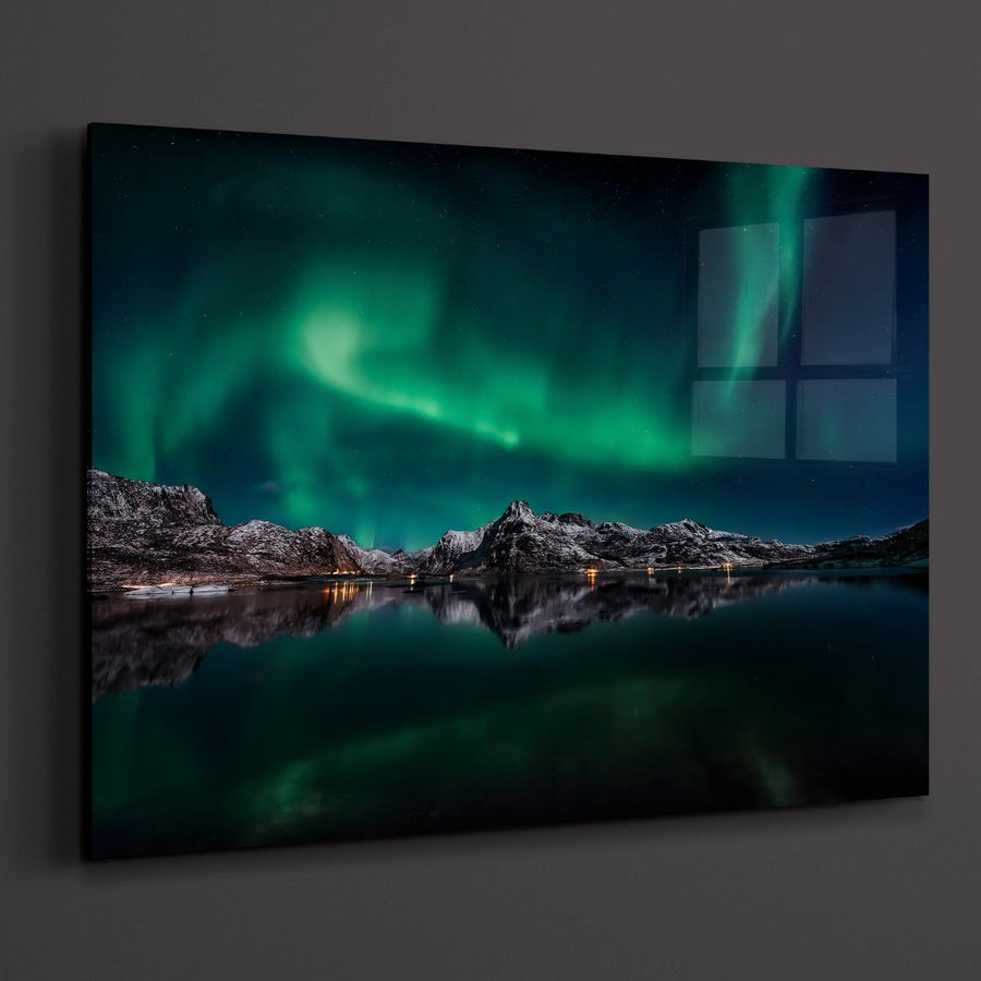 Lofoten Aurora Reflection Acrylic Glass Art - Designity Art