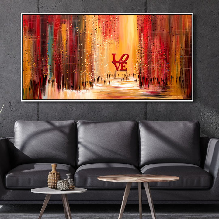 LOVE Sign New York Abstract Canvas Art - Designity Art