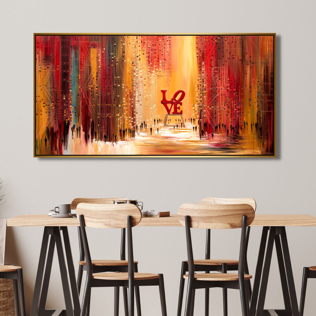 LOVE Sign New York Abstract Canvas Art - Designity Art