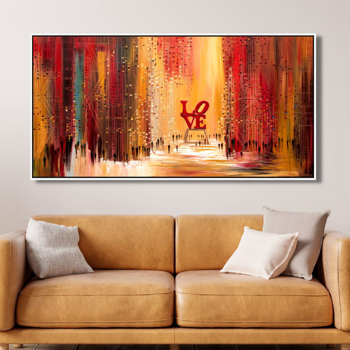 LOVE Sign New York Abstract Canvas Art - Designity Art