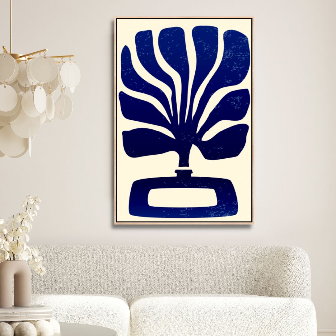 Matisse Style Blue Botanical Abstract Art - Designity Art