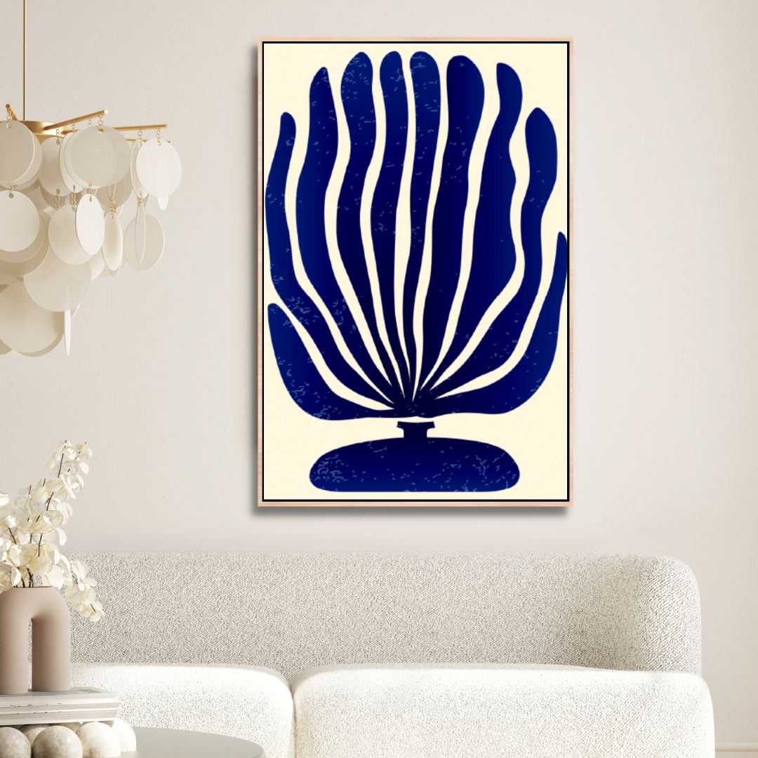 Matisse Style Blue Botanical Abstract Art - Designity Art