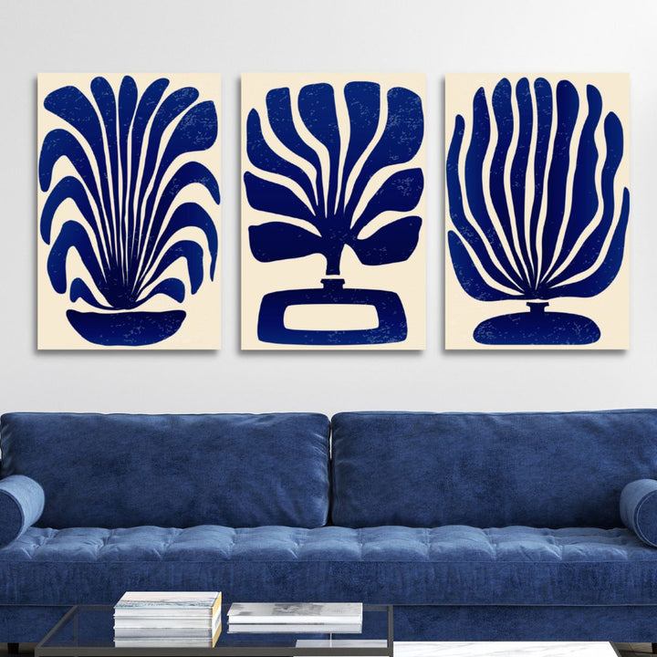 Matisse Style Blue Botanical Abstract Art - Designity Art