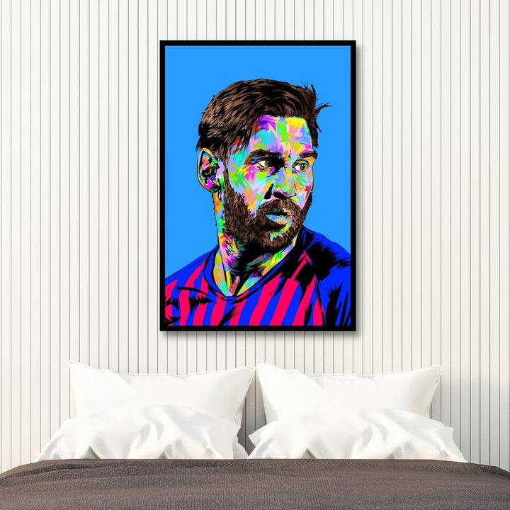 Messi Pop Art Canvas Wall Art - Designity Art