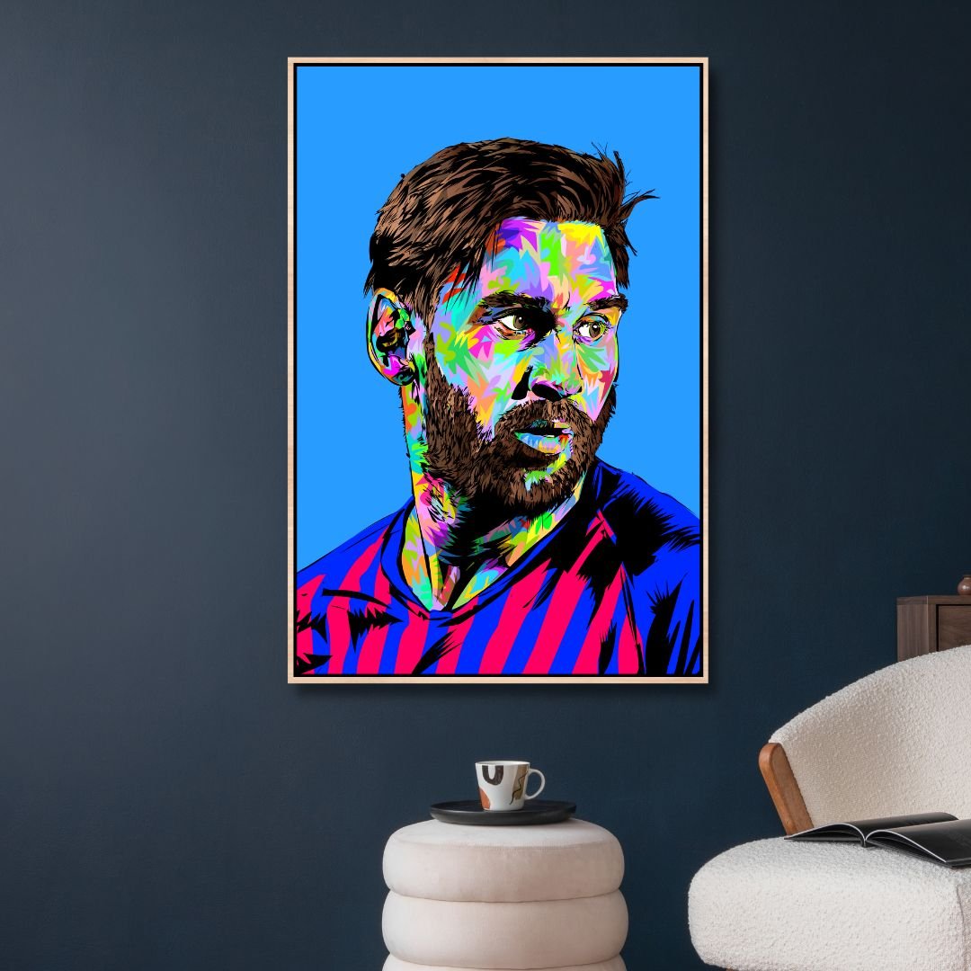 Messi Pop Art Canvas Wall Art - Designity Art