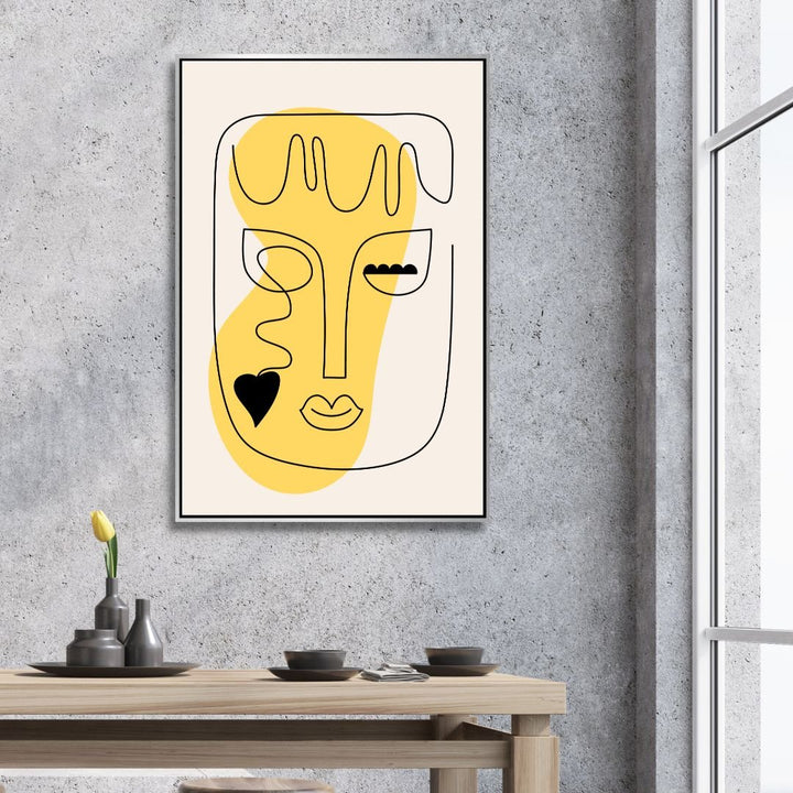 Minimalist One Line Face Abstract Art - Designity Art