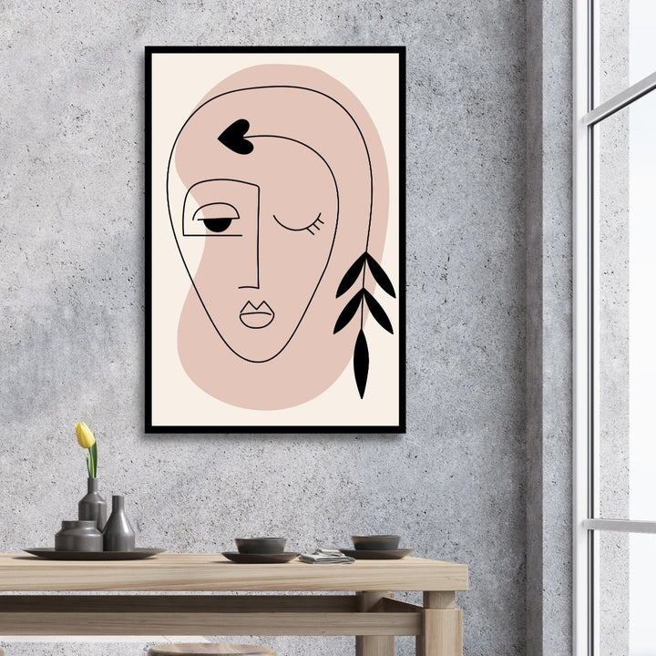 Minimalist One Line Face Abstract Art - Designity Art