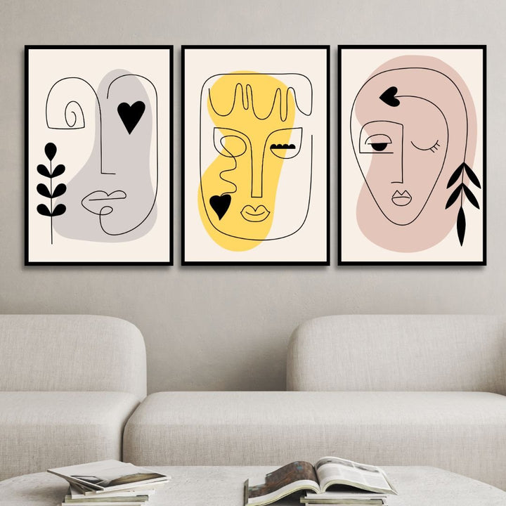 Minimalist One Line Face Abstract Art - Designity Art