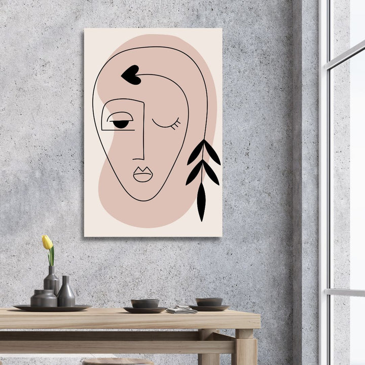 Minimalist One Line Face Abstract Art - Designity Art