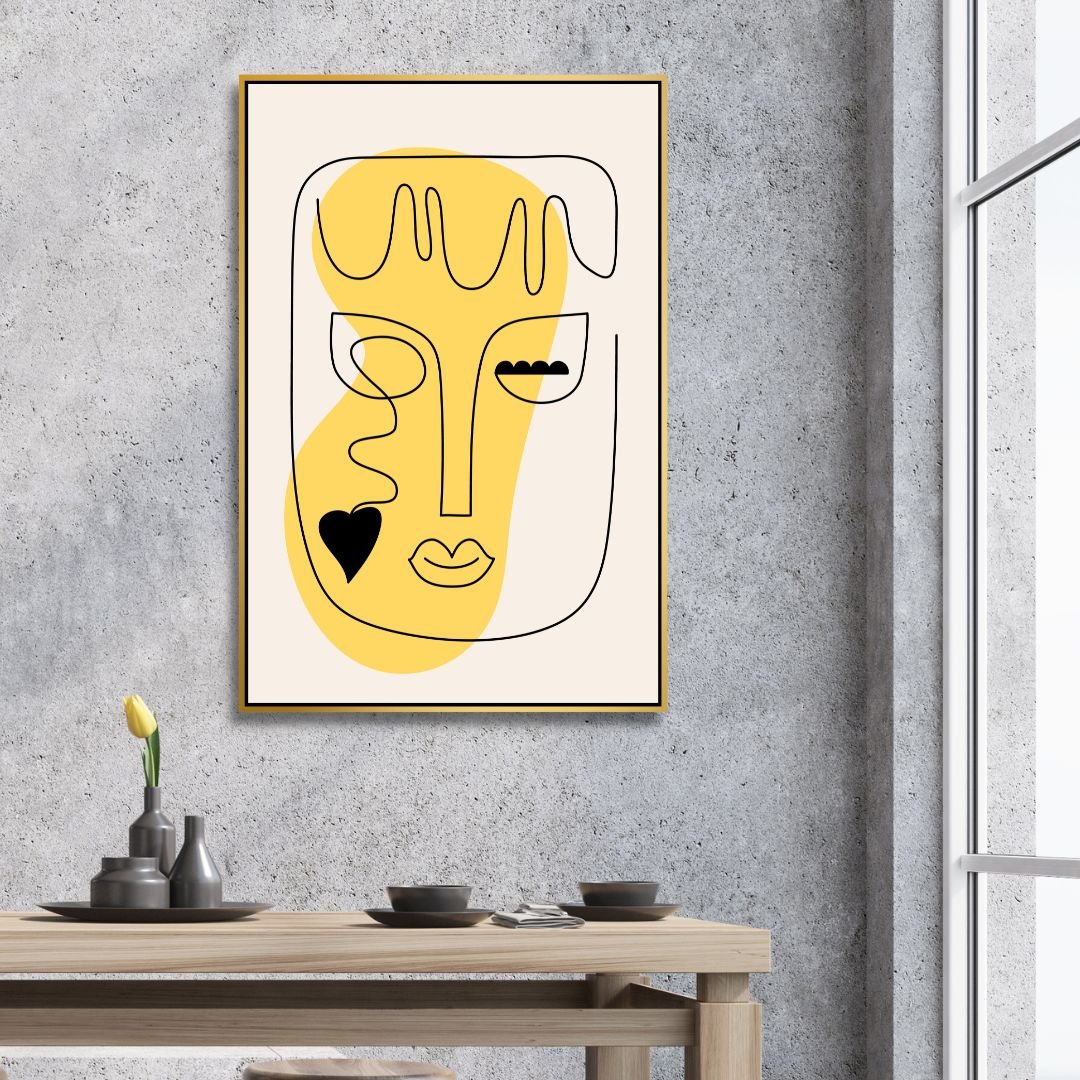 Minimalist One Line Face Abstract Art - Designity Art