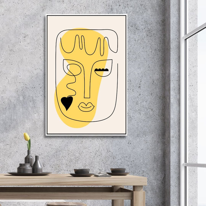 Minimalist One Line Face Abstract Art - Designity Art