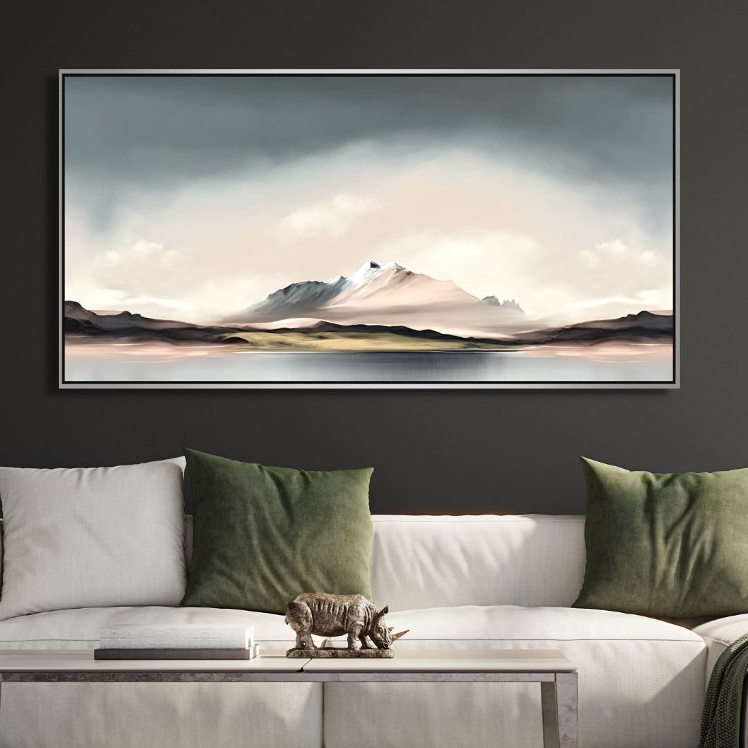 Minimalistic Mountain Landscape Abstract Canvas Wall Art - Designity Art