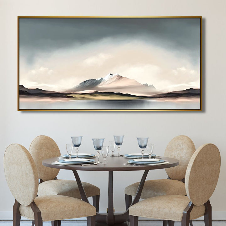 Minimalistic Mountain Landscape Abstract Canvas Wall Art - Designity Art