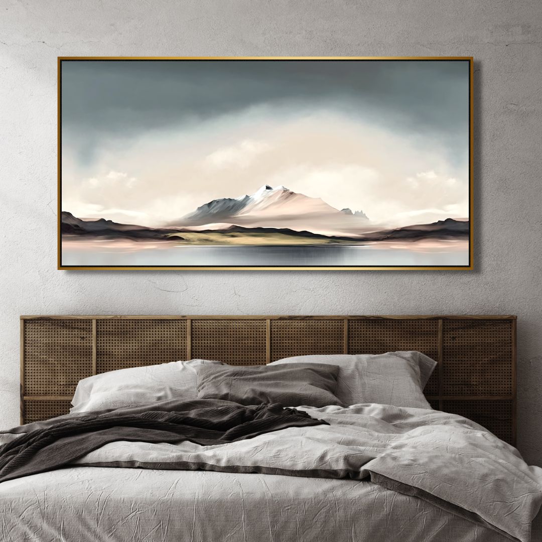 Minimalistic Mountain Landscape Abstract Canvas Wall Art - Designity Art