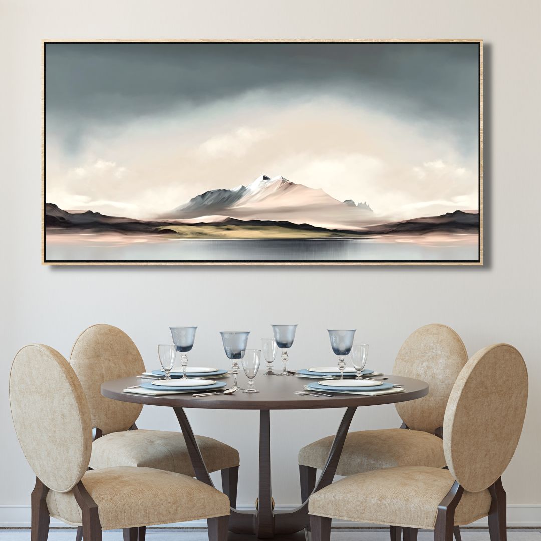 Minimalistic Mountain Landscape Abstract Canvas Wall Art - Designity Art