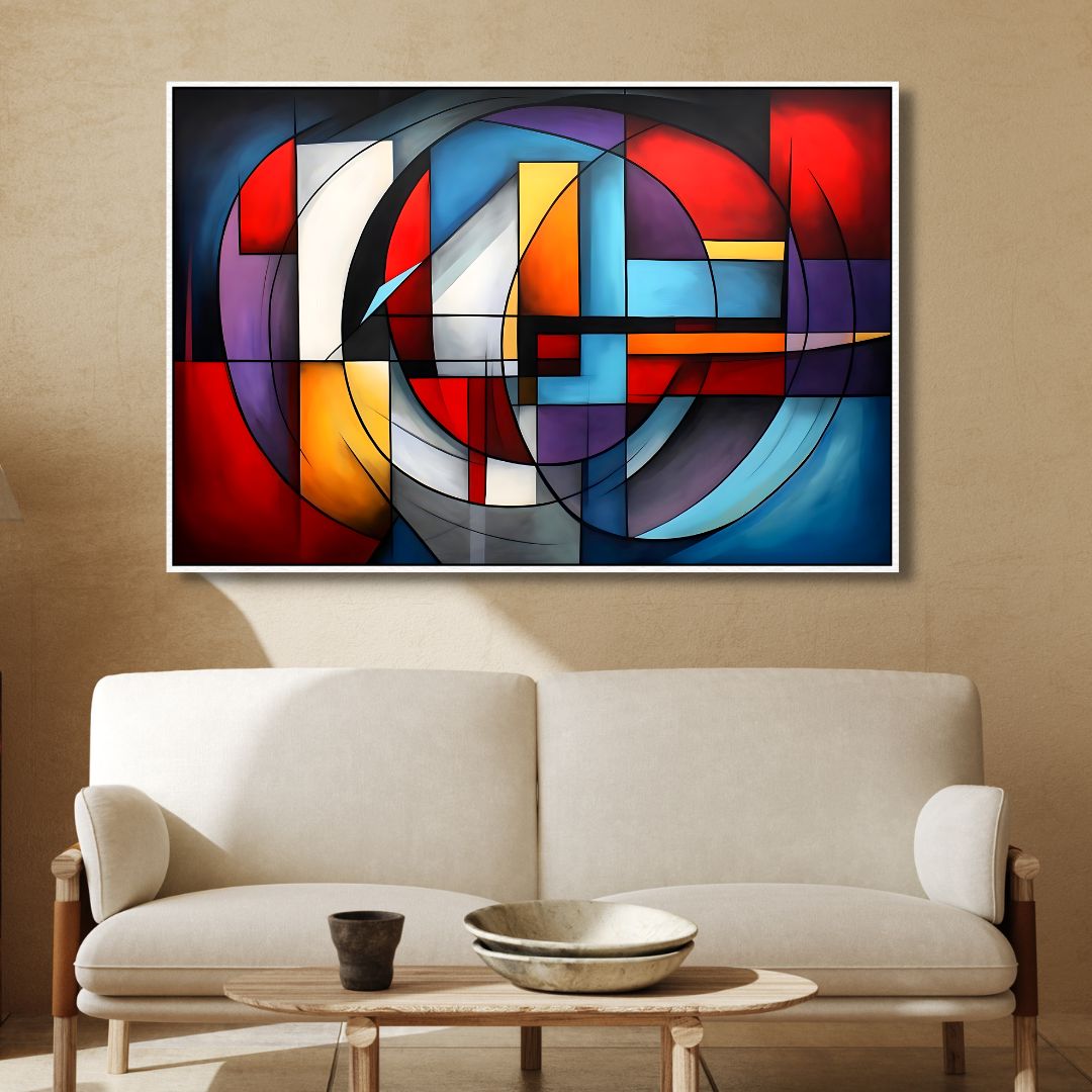 Modern Colorful Abstract Landscape Canvas Wall Art - Designity Art