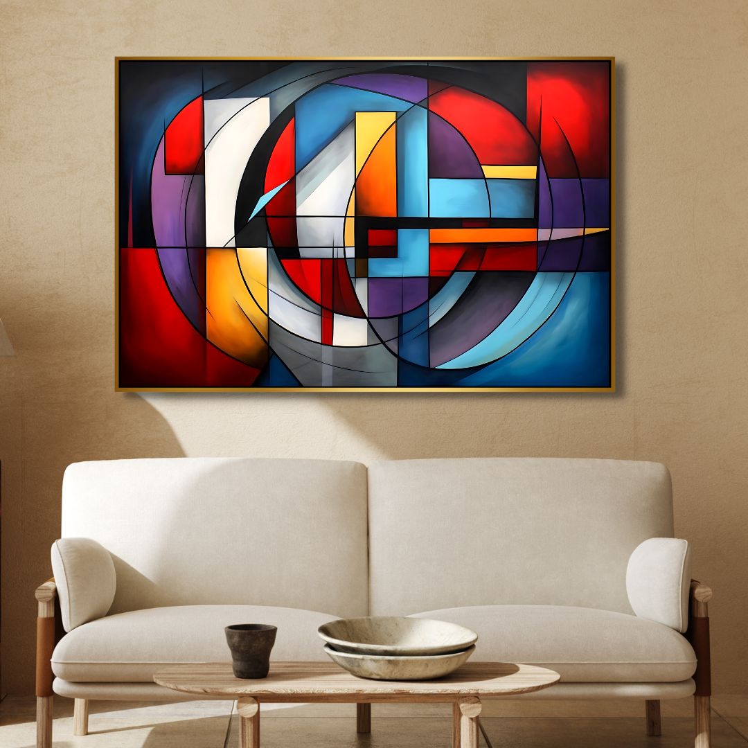 Modern Colorful Abstract Landscape Canvas Wall Art - Designity Art