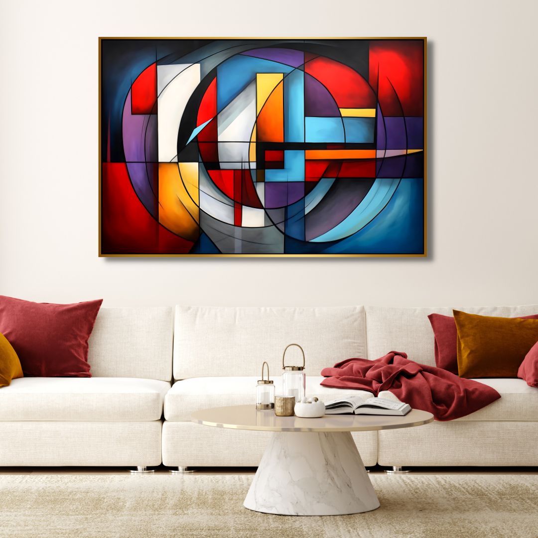 Modern Colorful Abstract Landscape Canvas Wall Art - Designity Art