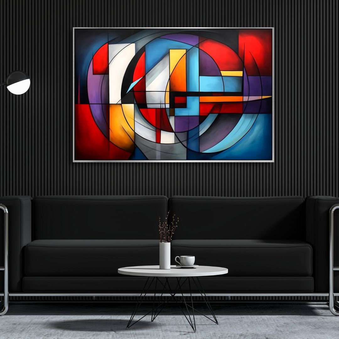 Modern Colorful Abstract Landscape Canvas Wall Art - Designity Art