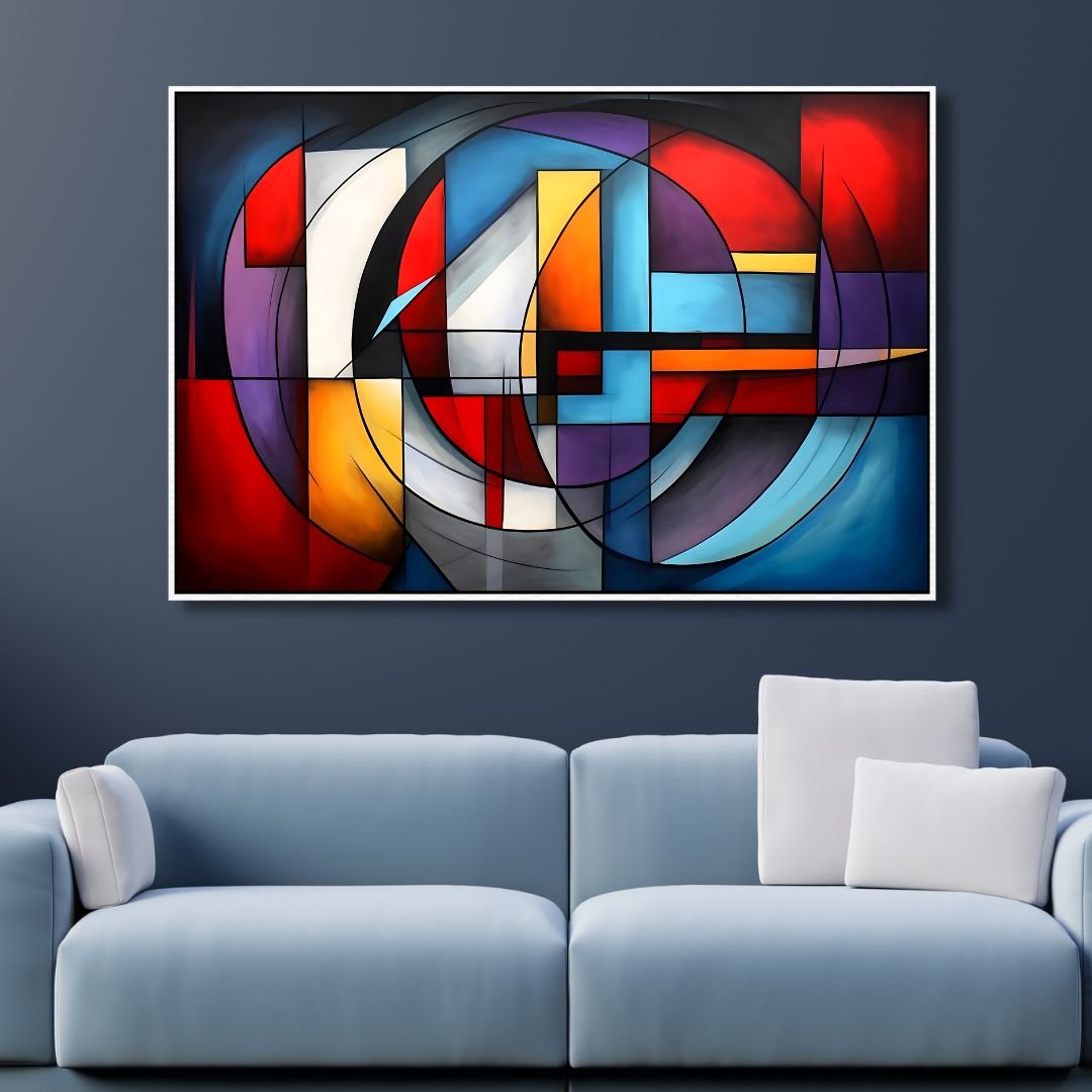 Modern Colorful Abstract Landscape Canvas Wall Art - Designity Art