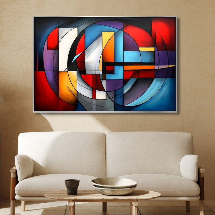 Modern Colorful Abstract Landscape Canvas Wall Art - Designity Art